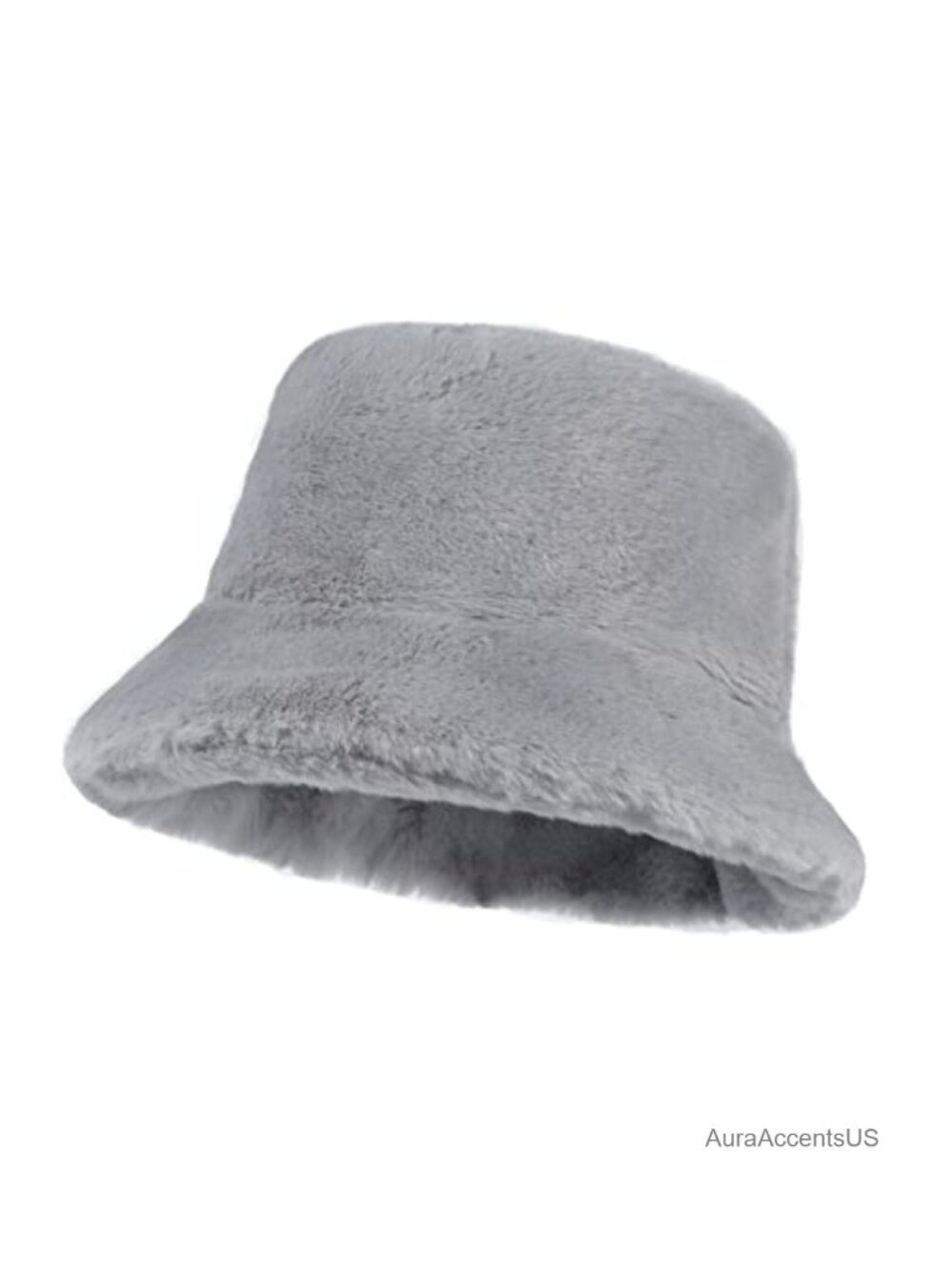 Faux Fur Bucket Hat Fluffy Warm Plush Fisherman Cap Winter Fuzzy Puffy Hat